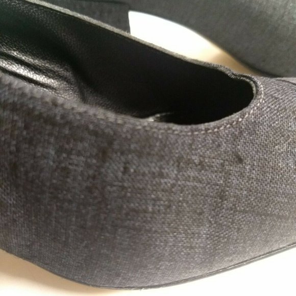 Silvio Paticelli Women Gray Fabric Suede Shoe Chunky Heel Size 10 - Picture 6 of 8